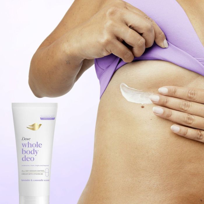 Dove Desodorante en Crema Corporal Unisex con Lavanda y Camomila, Antitranspirante sin Aluminio para Axilas, Cuerpo, Zonas Íntimas, Muslos y Pies, 75 ml 2 Dove Desodorante en Crema Corporal Unisex con Lavanda y Camomila, Antitranspirante sin Aluminio para Axilas, Cuerpo, Zonas Íntimas, Muslos y Pies, 75 ml 2