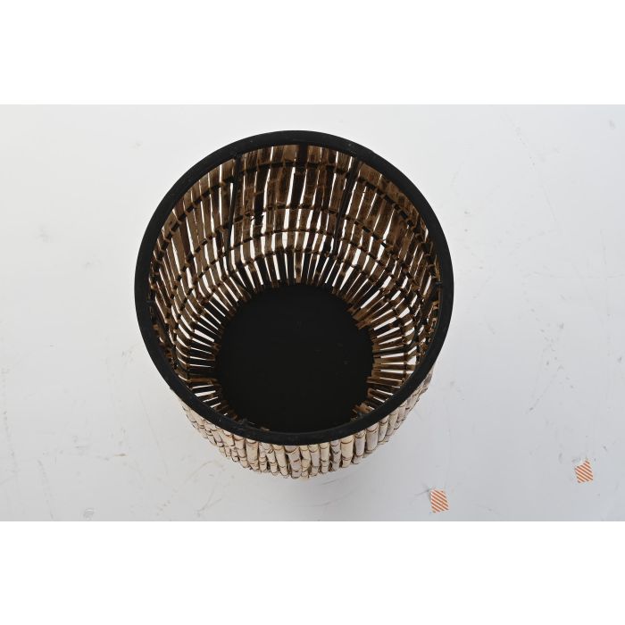 DKD Home Decor Jarron Decorativo Balines de Ratan y Metal, Colores Natural y Negro, 38x38x73 cm 1 DKD Home Decor Jarron Decorativo Balines de Ratan y Metal, Colores Natural y Negro, 38x38x73 cm 1