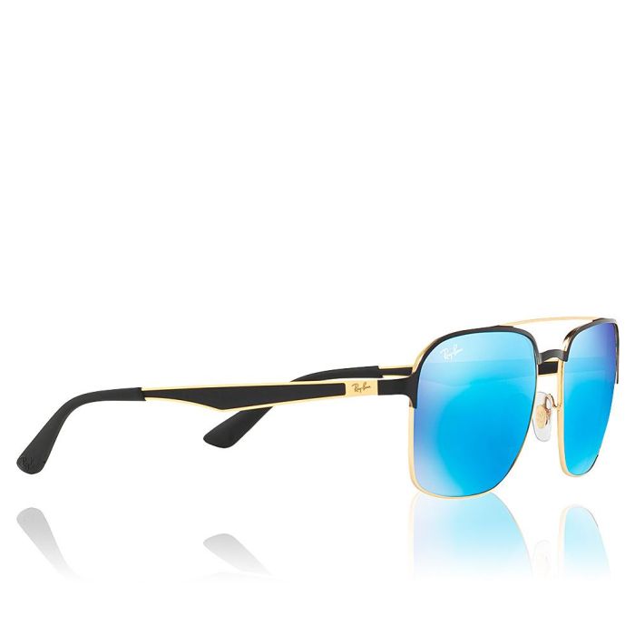 Rayban RB3570 187/55 Gafas de Sol Unisex Montura Negra Lentes Azul Espejado 58 mm 2