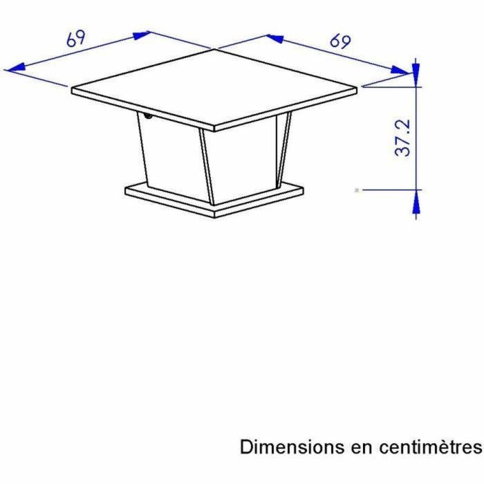 Diagone Mesa de centro ATOS Cuadrada Roble Helvezia / Blanco 69 x 69 x 38 cm 4 Diagone Mesa de centro ATOS Cuadrada Roble Helvezia / Blanco 69 x 69 x 38 cm 4