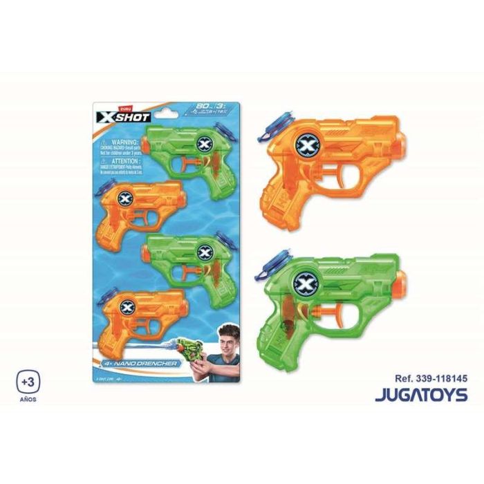 Pistolas de agua pack 4 ud. x-shot nano drencher 1