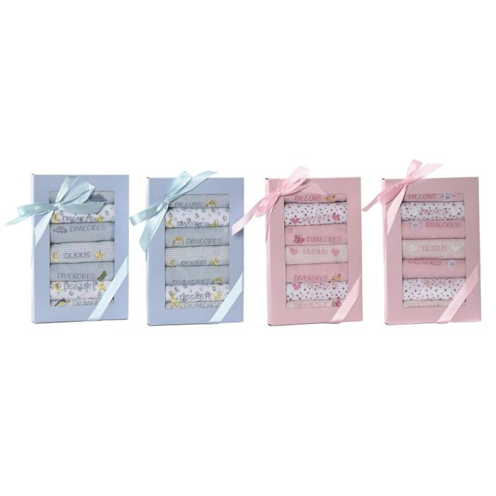 Babero Baby DKD Home Decor Azul Celeste Rosa 29 x 3 x 19 cm Set de 7 (4 Unidades) Babero Baby DKD Home Decor Azul Celeste Rosa 29 x 3 x 19 cm Set de 7 (4 Unidades)
