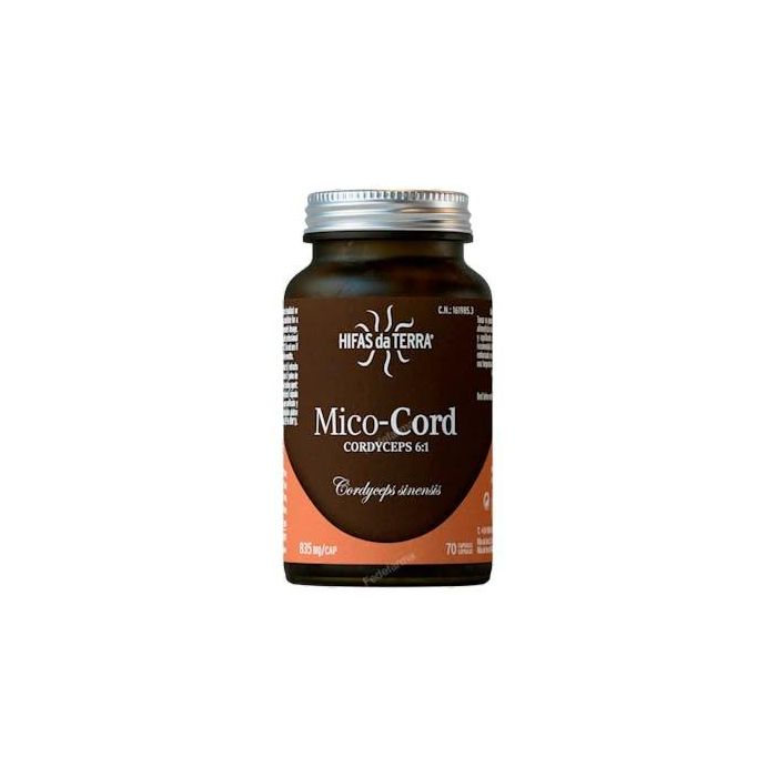 HIFAS DA TERRA Mico Cord Cordyceps Hdt 70 Cápsulas - Extracto Puro y Polvo Micronizado Ecológico para Energía y Rendimiento Deportivo, Apto Veganos