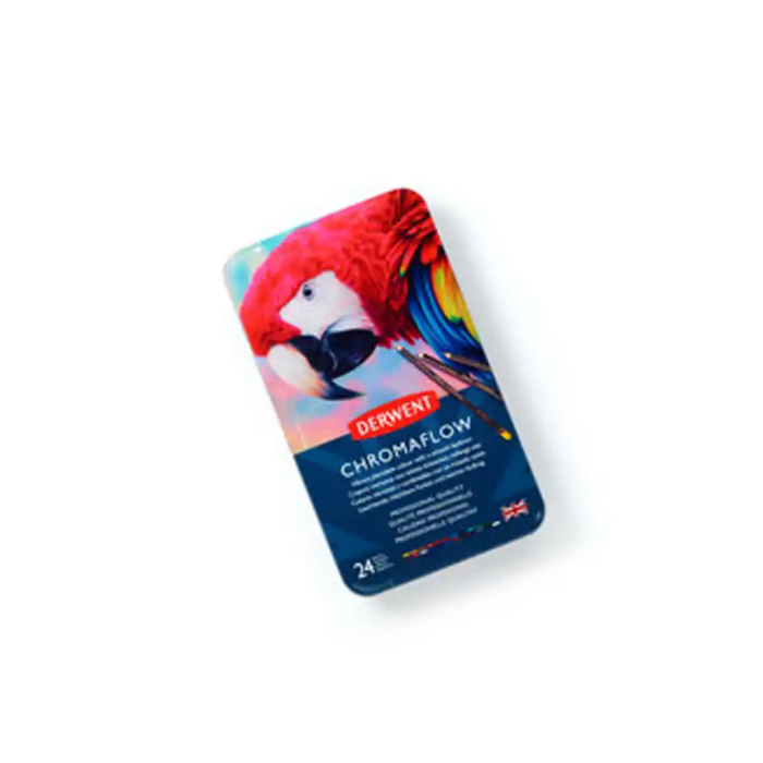 Derwent Lápices de Colores Chromaflow Caja Metálica 24 Unidades Colores Surtidos
