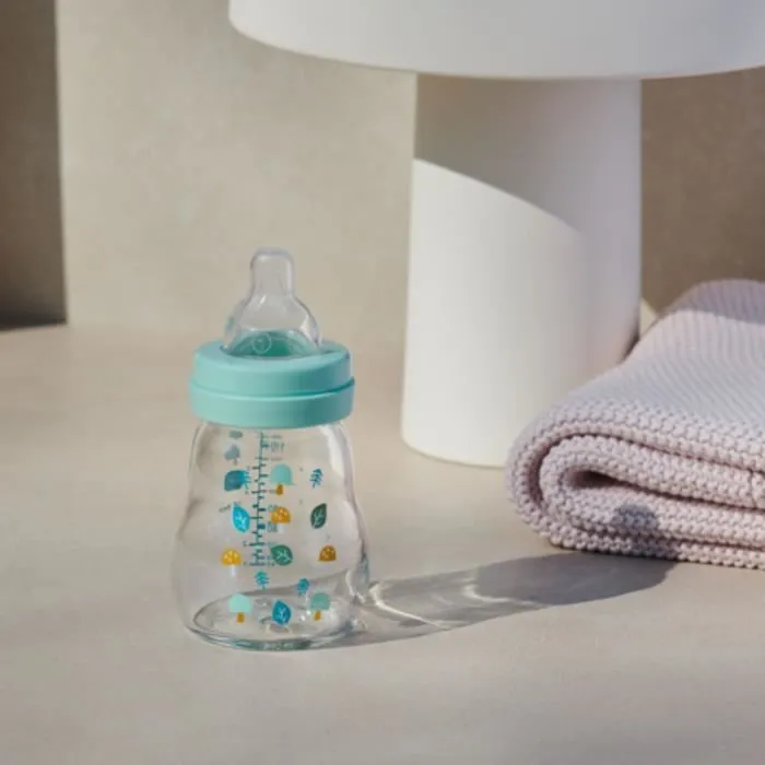 Mam Biberón de Vidrio 170ml Azul Tetina Flow 1 para Bebé de 0 a 6 Meses 4