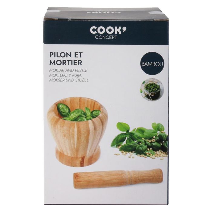Cook Concept Mortero con Mano de Bambú, Ø10 cm x 16 cm 1