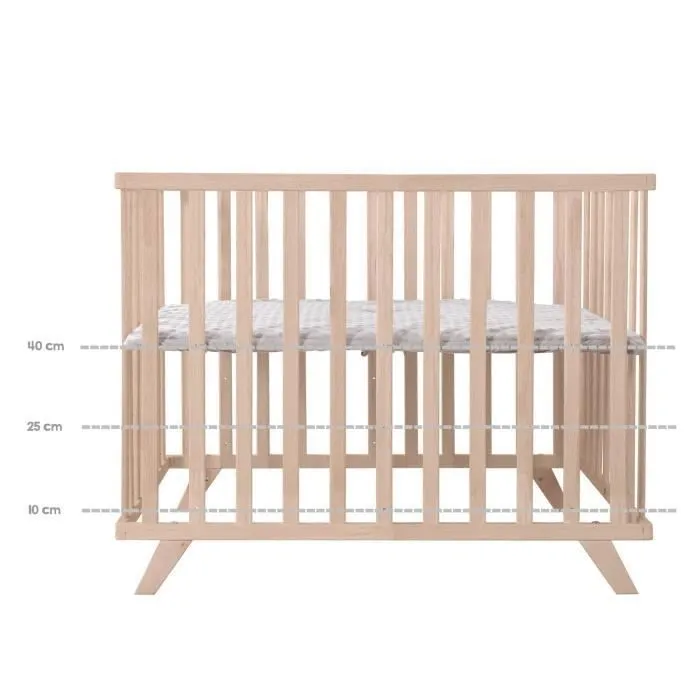 Roba Parque infantil ROB4005317333564 - 75 x 100 cm - Gris con alfombra de juegos 'Lil Planet' - Madera natural 1