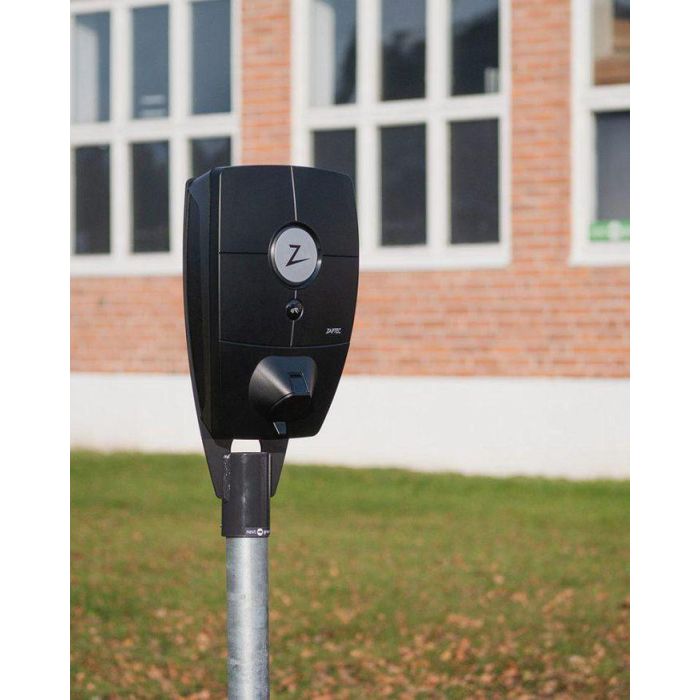 Next Green Poleplate 225 Z Soporte para Cargador EV compatible con Zaptec PRO/GO, Garo Entity PRO para Tubo Ø 60mm de Acero Sueco 1