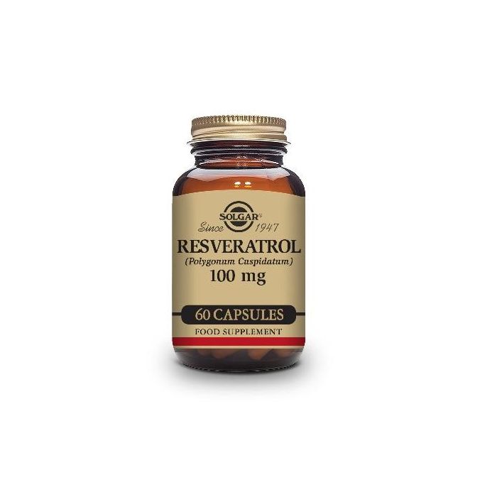 SOLGAR Resveratrol Polygonum Cuspidatum 100 mg 60 Cápsulas Veganas - Suplemento Antioxidante, Tomar 1-2 Cápsulas/Día