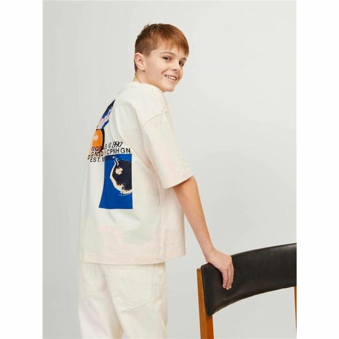 Camiseta de Manga Corta Infantil Jack & Jones tampa Back Beige 2