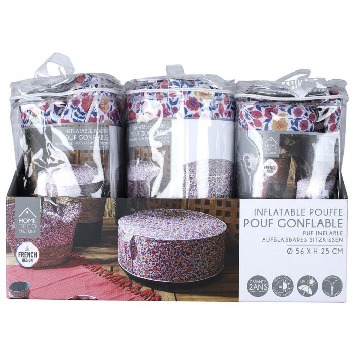 Home Deco Factory Puf Hinchable Estampado Floreado 56x25 cm 3