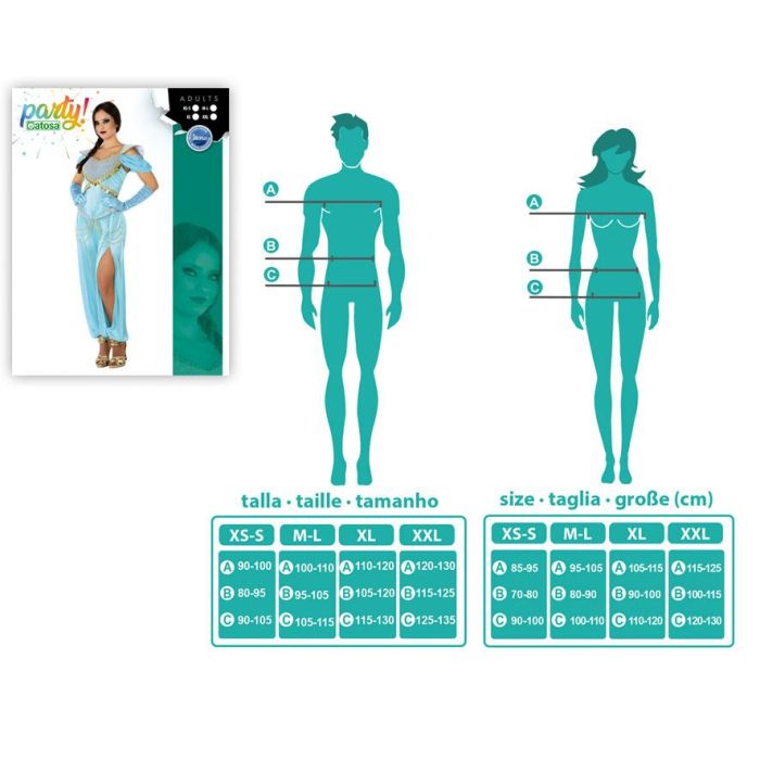 Disfraz Princesa Árabe Celeste Mujer Adulto Talla XS-S 3