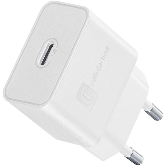 Cellularline Cargador de Viaje Súper Rápido USB-C 25W para Samsung, Blanco
