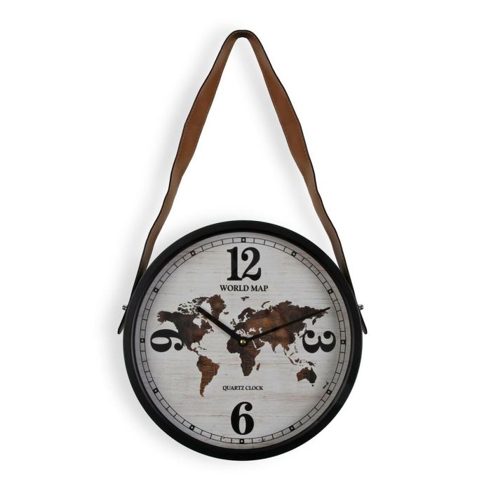 Reloj de Pared Versa Metal Mapamundi 6 x 35 x 35 cm