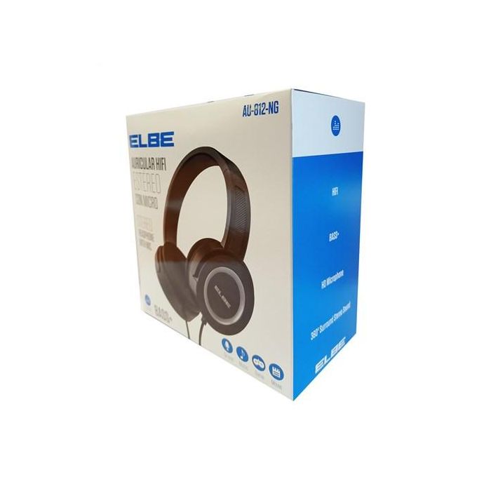Elbe AU-812-NG Auriculares de Diadema con Micro Negro/Gris, Diseño Ergonómico, Almohadillas Suaves 3 Elbe AU-812-NG Auriculares de Diadema con Micro Negro/Gris, Diseño Ergonómico, Almohadillas Suaves 3