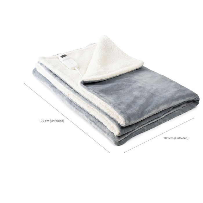 Manta Eléctrica Heklet InnovaGoods Blanco Gris 130 x 180 cm 160 W 2 Manta Eléctrica Heklet InnovaGoods Blanco Gris 130 x 180 cm 160 W 2