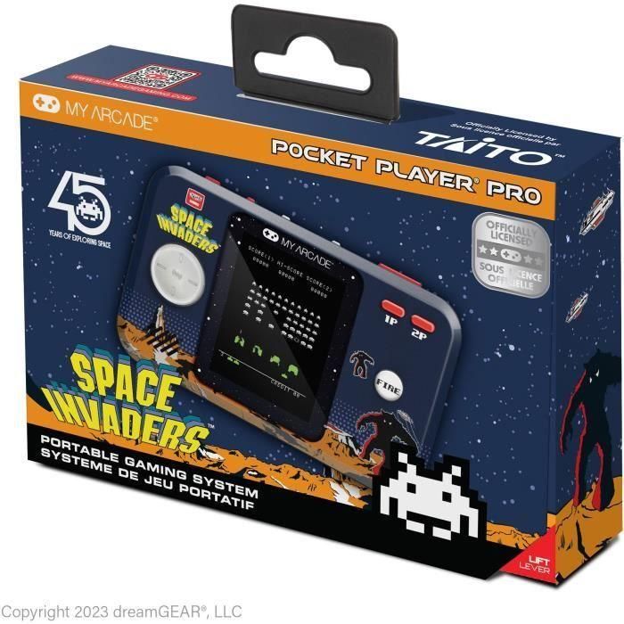 Pocket Player PRO - Space Invaders - Juego retrogaming - Pantalla de alta resolución de 7 cm