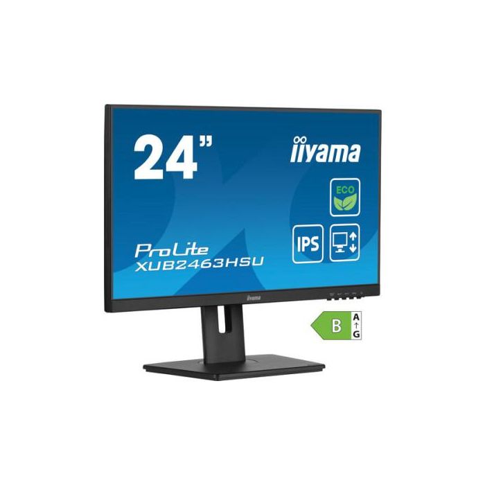 iiyama XUB2463HSU-B1 Prolite Monitor 24" (60.5cm) FHD IPS 1920x1080 100Hz 3ms HDMI DP USB Pivot Negro