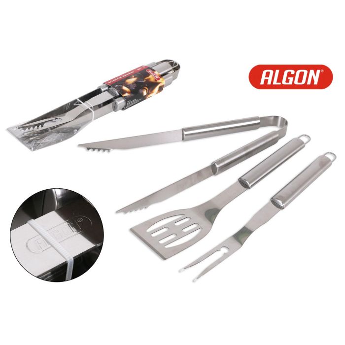 Set de 3 Accesorios para BBQ en Plata por Algon BBQ (4 Unidades) Set de 3 Accesorios para BBQ en Plata por Algon BBQ (4 Unidades)