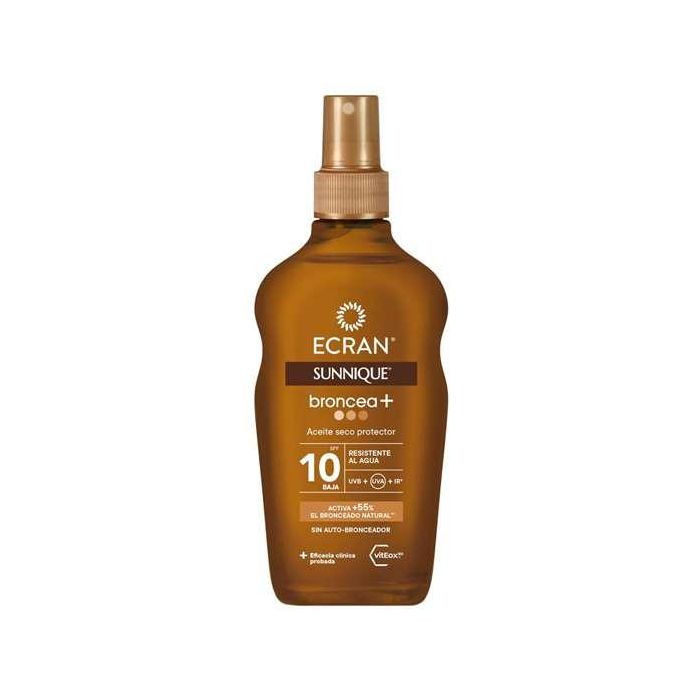 Ecran Sunnique Broncea+ Aceite Vapo SPF10 200 ml - Tecnología PureBronze y Cellular Defense para un bronceado natural y protegido 1 Ecran Sunnique Broncea+ Aceite Vapo SPF10 200 ml - Tecnología PureBronze y Cellular Defense para un bronceado natural y protegido 1