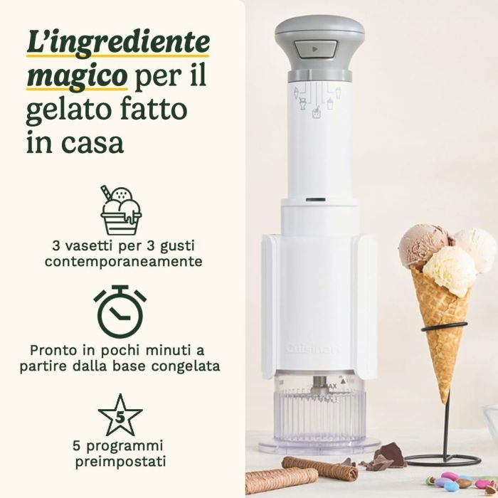 Heladera CUISINART - ICEFD10E - 250 W - 3 x 240 ml - Blanca 7