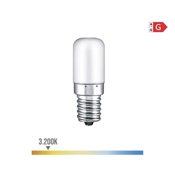 Bombilla pebetero tubular led e14 1,8w 130lm 3200k luz calida ø1,8x4,8cm edm