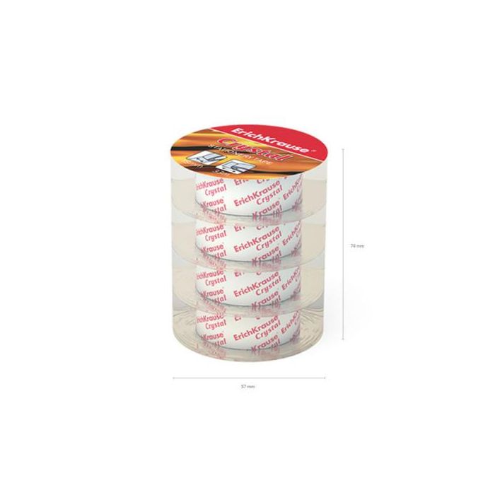 Pack 4 Cintas Adhesivas Crystal, 18Mmx33M ERICH KRAUSE 59663 4