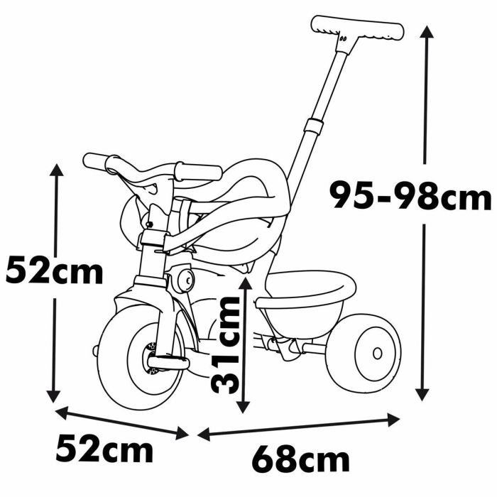Smoby Triciclo Be Move Confort Rosa para niños y niñas a partir de 1 año 2 Smoby Triciclo Be Move Confort Rosa para niños y niñas a partir de 1 año 2