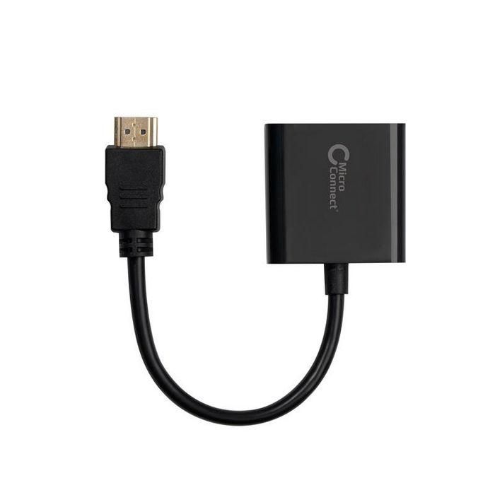 MicroConnect Adaptador HDMI a VGA Macho/Hembra Negro para Laptops, PCs y Proyectores – Conexión de Pantallas Antiguas 1
