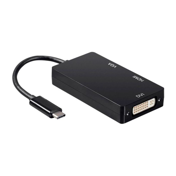 AISENS - CONVERSOR USB-C A DVI/HDMI/VGA, USB-C/M-DVI/H-HDMI/H-VGA/H, NEGRO, 15CM 13