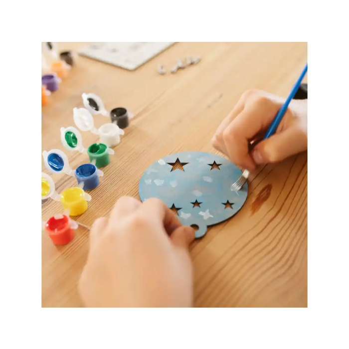 Wondee Kit para colorear vintiun christmas balls figuras de madera sostenible para pintar y decorar, juego creativo para niños 3