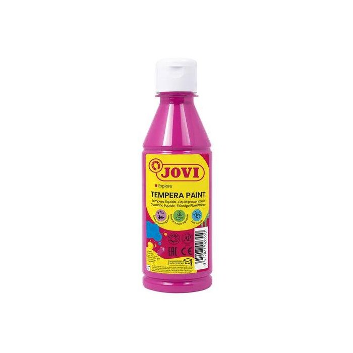 Jovi Témpera Líquida Magenta 250 mL - Ingredientes Naturales, Colores Intensos, Secado Rápido, Sin Gluten