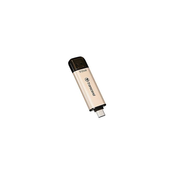 Transcend JetFlash 930C USB 3.2 Gen 1 Tipo-A/Tipo-C 512GB Pendrive 420MB/s Lectura 400MB/s Escritura Color Oro