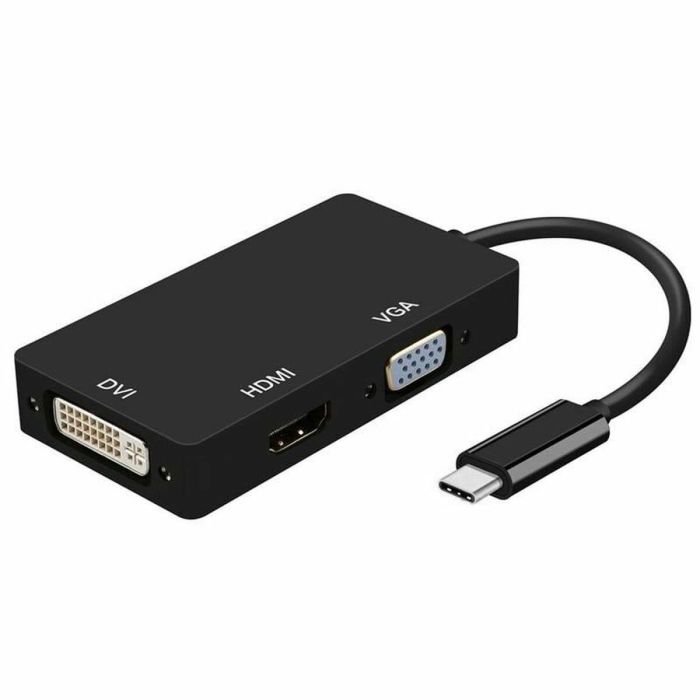 AISENS - CONVERSOR USB-C A DVI/HDMI/VGA, USB-C/M-DVI/H-HDMI/H-VGA/H, NEGRO, 15CM 5