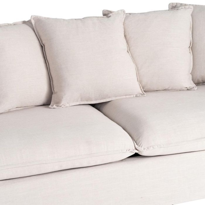 Sofá 3 Plazas Beige Dm-Tejido Salón 212 X 104 X 76 cm