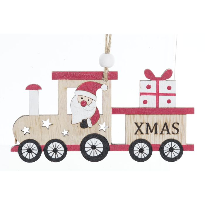 DKD Home Decor Decoración Colgante Navidad Tradicional con Diseño de Tren, en MDF y Cuerda, Colores Natural y Rojo, Pack 24 Unidades 2 DKD Home Decor Decoración Colgante Navidad Tradicional con Diseño de Tren, en MDF y Cuerda, Colores Natural y Rojo, Pack 24 Unidades 2