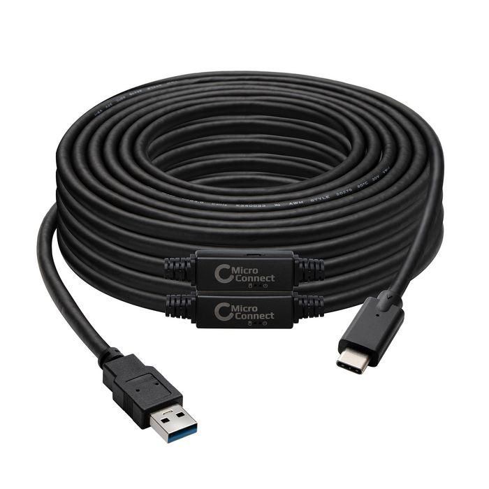 MicroConnect Cable USB-A a USB-C 3.2 Gen 1 - 10 metros, 5 Gbit/s 1