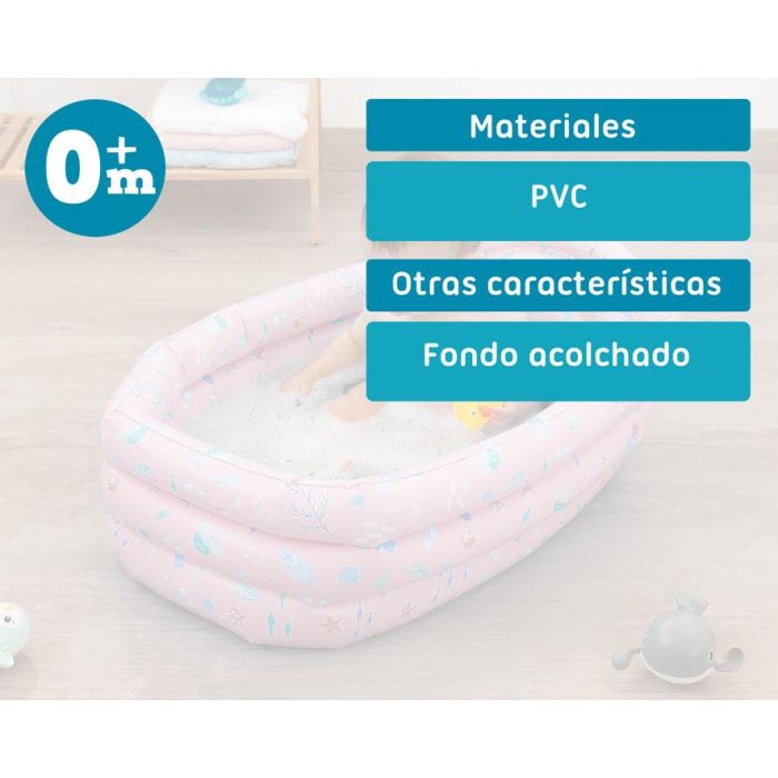 KioKids Bañera Hinchable para Bebés Rosa, Plegable, Portátil y Segura, Ideal para Viaje, Fácil Limpieza, Apta desde 0 Meses 4 KioKids Bañera Hinchable para Bebés Rosa, Plegable, Portátil y Segura, Ideal para Viaje, Fácil Limpieza, Apta desde 0 Meses 4