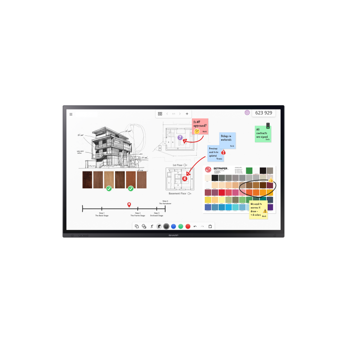Sharp PN-LA652 Panel plano interactivo 165,1 cm (65") LCD 450 cd / m² 4K Ultra HD Negro Pantalla táctil Sharp PN-LA652 Panel plano interactivo 165,1 cm (65") LCD 450 cd / m² 4K Ultra HD Negro Pantalla táctil