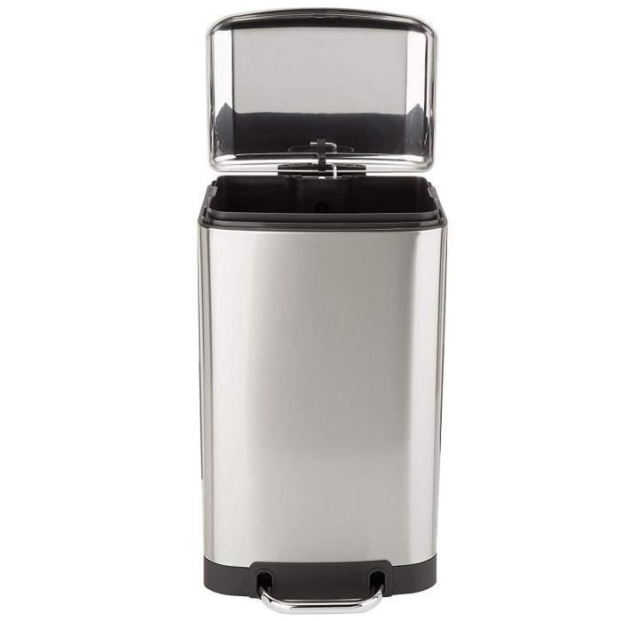 Kitchen Move Cubo de basura con pedal rectangular para cocina 30L Acero inoxidable cepillado Greenwich 1 Kitchen Move Cubo de basura con pedal rectangular para cocina 30L Acero inoxidable cepillado Greenwich 1