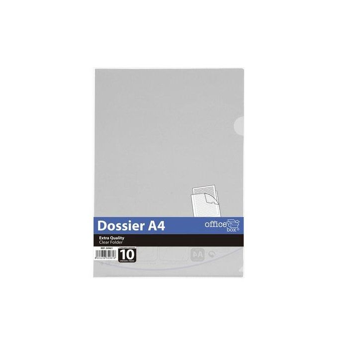 Dosier Uñero Extra Office Box A4 Cristal Paquete De 10