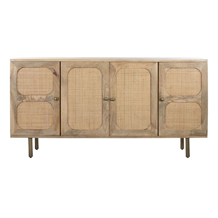 DKD Home Decor Buffet Balines 40 x 76 x 150 cm Mango Ratán Natural Hecho a Mano 4 Puertas 7