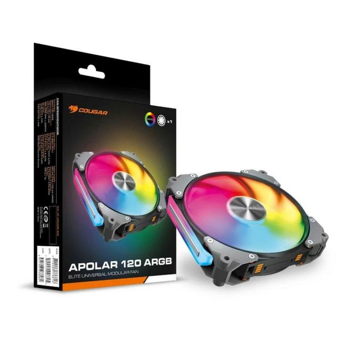 Ventilador de Caja Cougar Apolar 120 Ø 12 cm Negro ARGB Ventilador de Caja Cougar Apolar 120 Ø 12 cm Negro ARGB