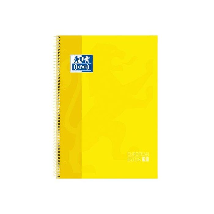 Bloc Oxford School Eu.Book 1 Micro.Tapa Extra A4+ 80H Cuadric.5X5 90G Amarillo 5 unidades