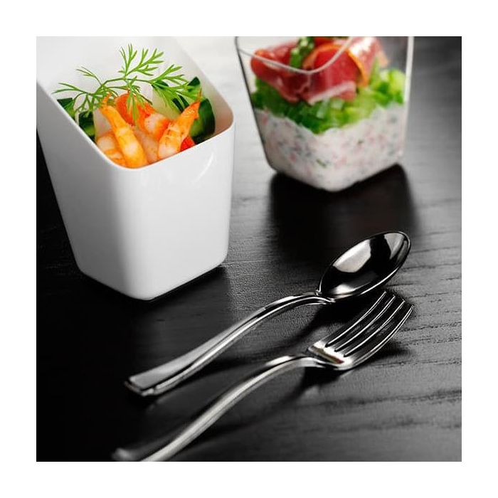 Algon - Set de 50 Cucharas de Degustación Plata 10 cm (20 Unidades) 5