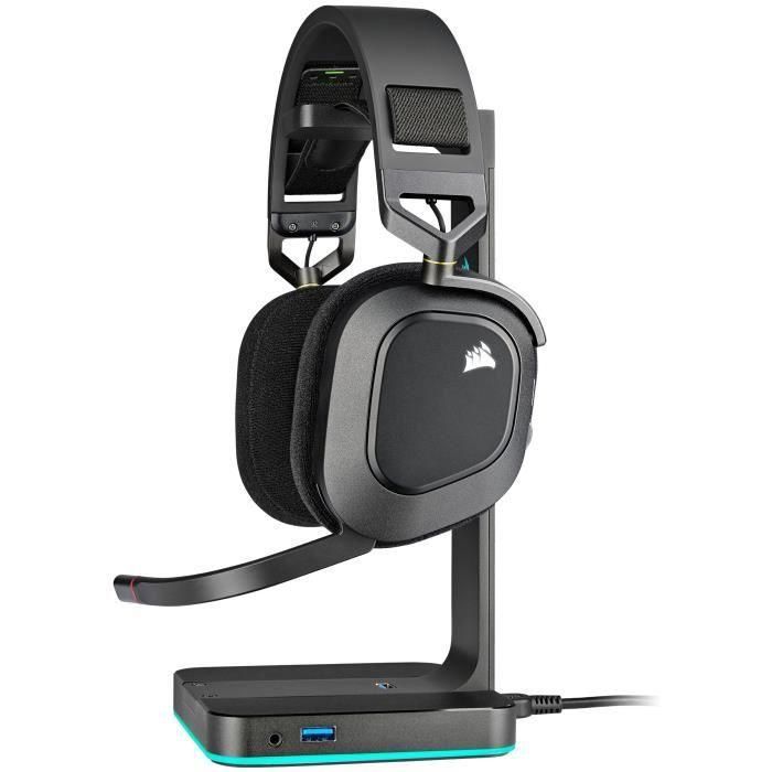 Auriculares Bluetooth con Micrófono Corsair HS80 RGB Negro Multicolor 2