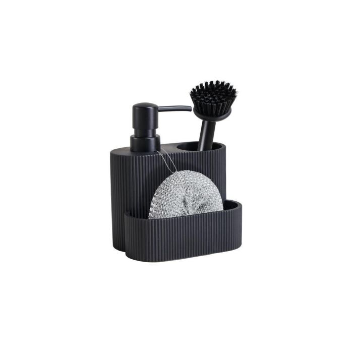 Dosificador Basicos DKD Home Decor Negro 9.7 x 15.7 x 13.3 cm (4 Unidades)