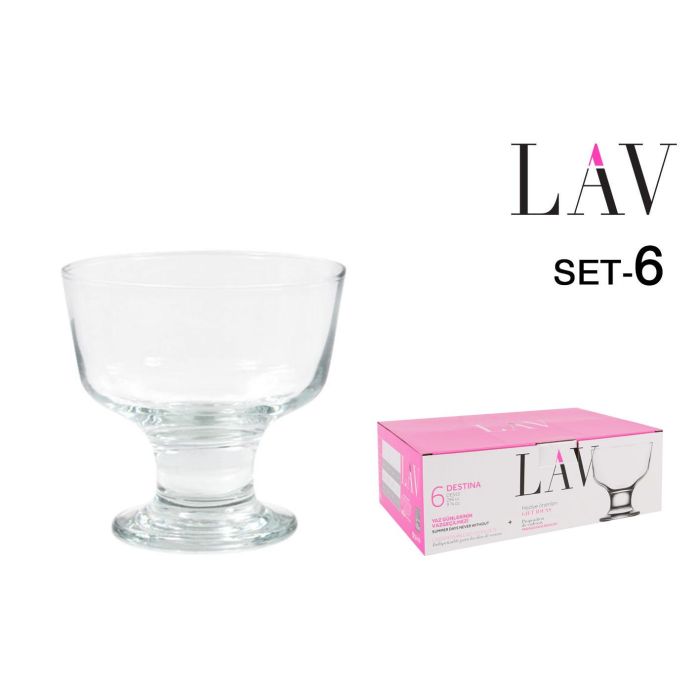 Set de 6 copas para helado 280 cc Lav (4 Cajas) Set de 6 copas para helado 280 cc Lav (4 Cajas)