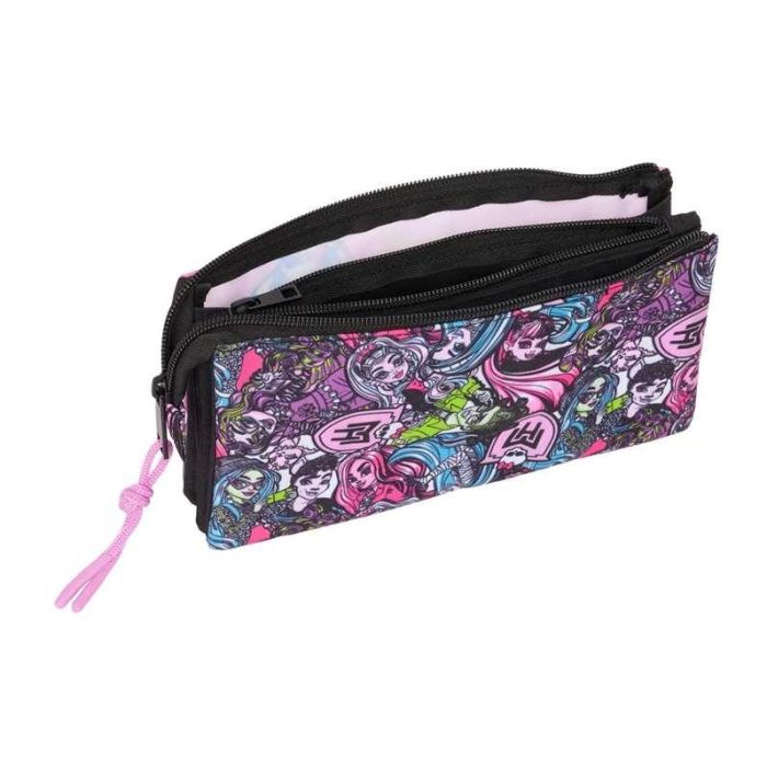 Bolso Escolar Portatodo Safta Triple Monster High 120x220x30 mm 2 Bolso Escolar Portatodo Safta Triple Monster High 120x220x30 mm 2