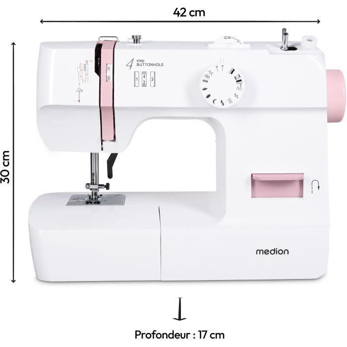 Máquina de coser - MEDION - SM 70 - 71W - 12 puntadas - 700 rpm - LED - Rosa 5 Máquina de coser - MEDION - SM 70 - 71W - 12 puntadas - 700 rpm - LED - Rosa 5